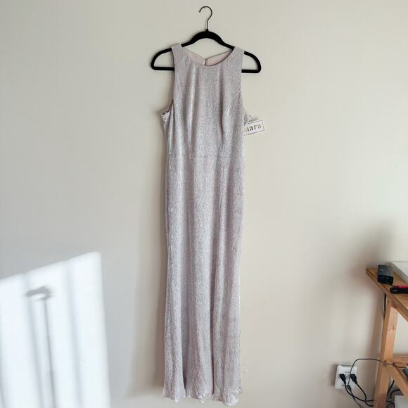 Dessy Collection Rose Gold Soho Metallic Column Front Slide Gown - Size 10 - NWT - Picture 12 of 13